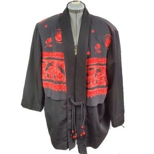 Vintage front tie kimono blazer Karen & Co 18W